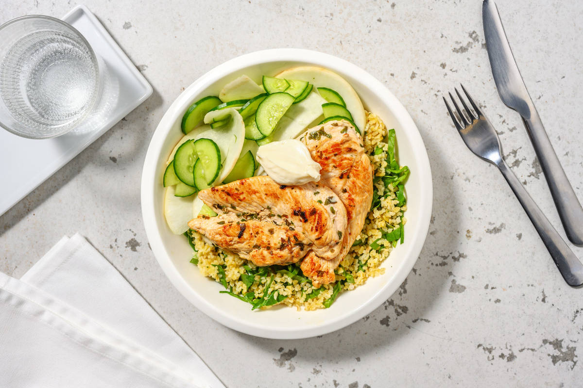 Chicken, Halloumi & Pearl Couscous Bowl