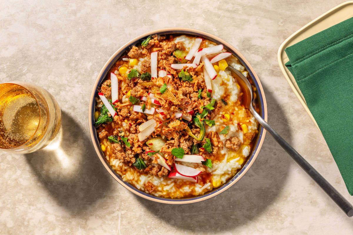 Chinese Soy Tofu & Ginger Rice Congee
