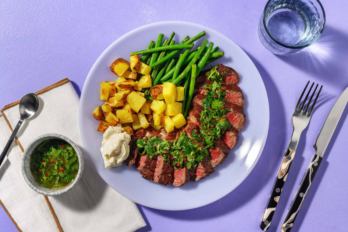 Pan-Fried Lamb Steak and Chimichurri