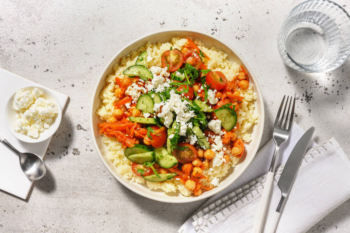 Easy As Chickpea Couscous & Greek Salad
