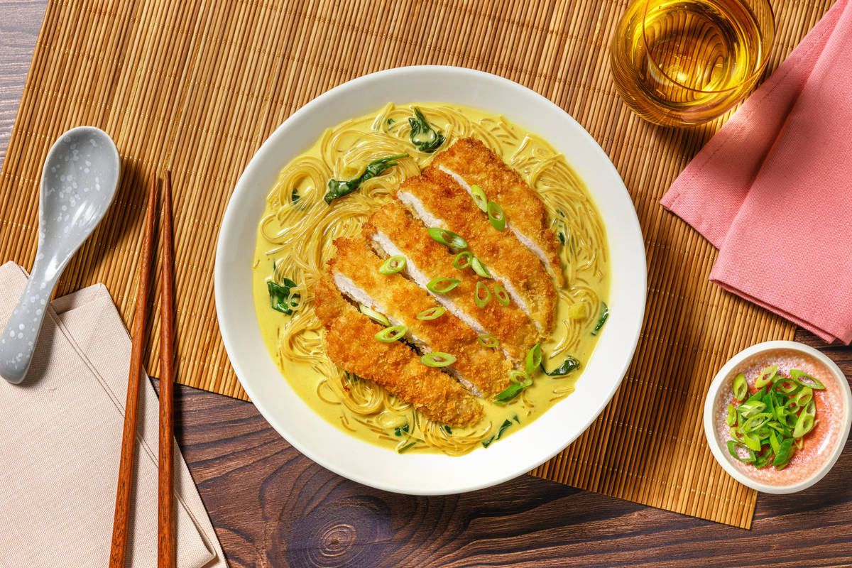 Malaysische Laksa mit krossem Katsu! 