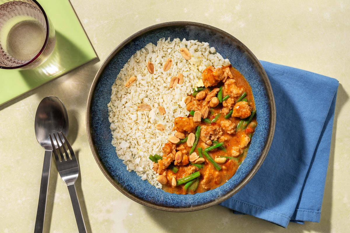 Satay Pork and Cauliflower Rice Bowl