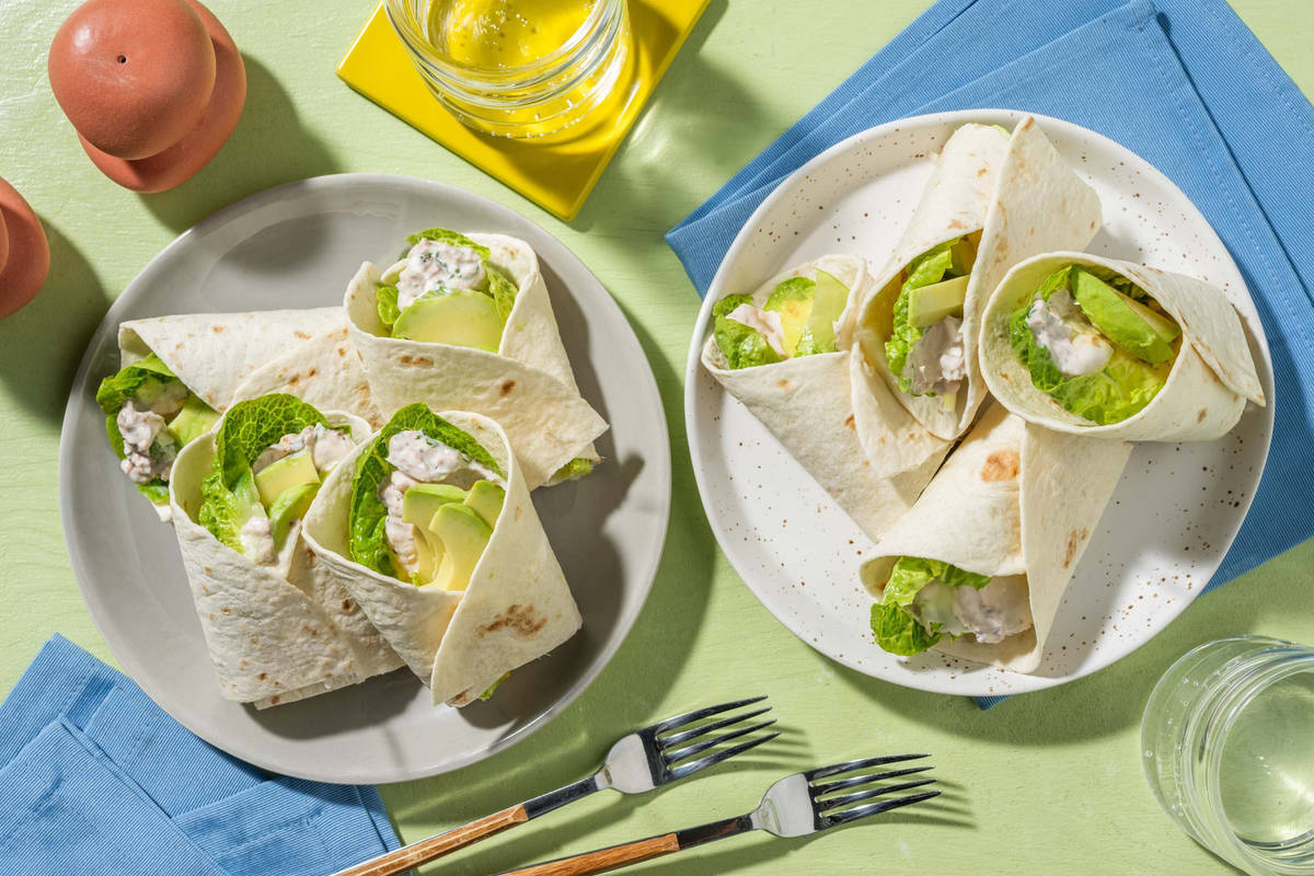 Frisse wraps met tonijn, appel en avocado