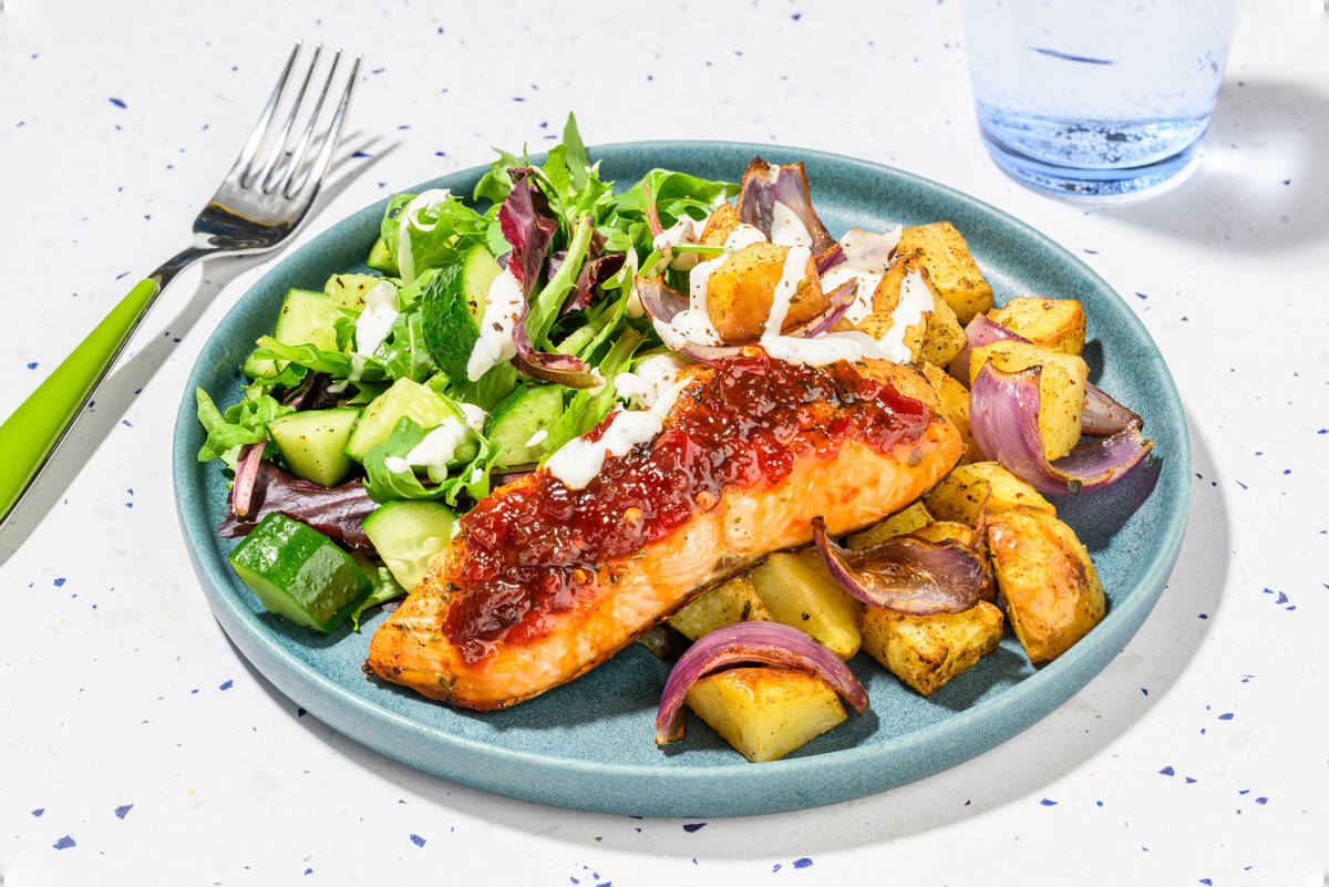 Chilli Glazed Salmon and Sticky Veg