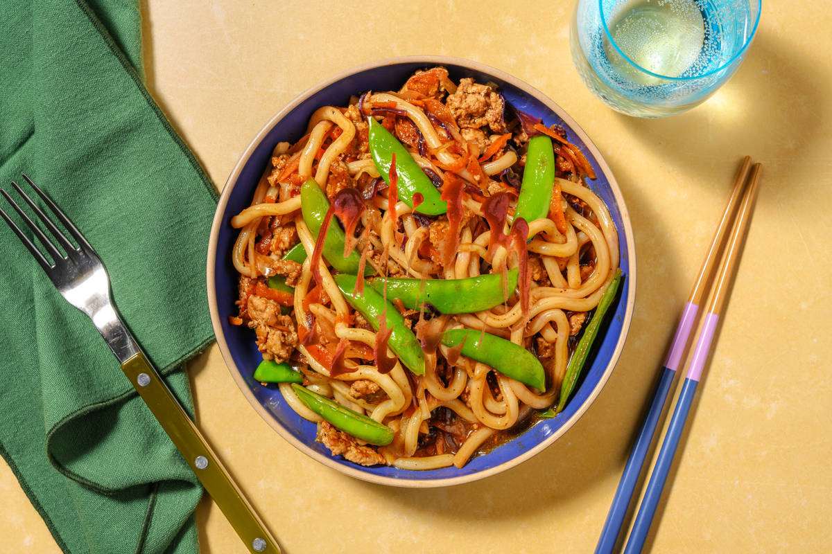 One Pan Ginger Hoisin Beef Udon