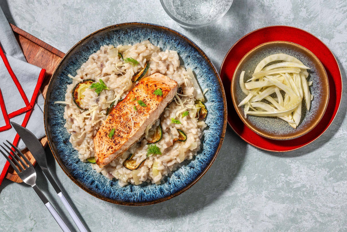 Zalmfilet met venkelrisotto