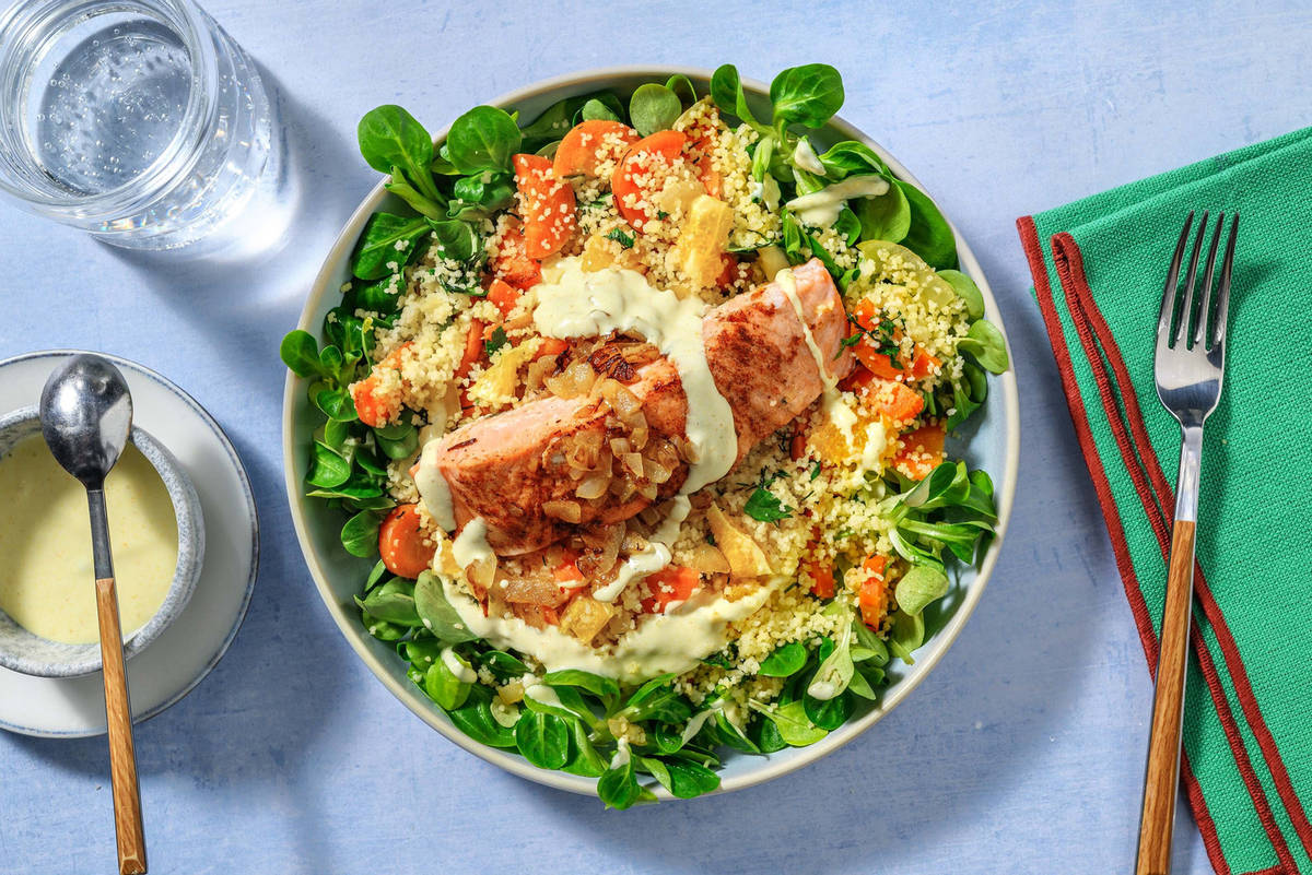 Zalm met kruidige couscous