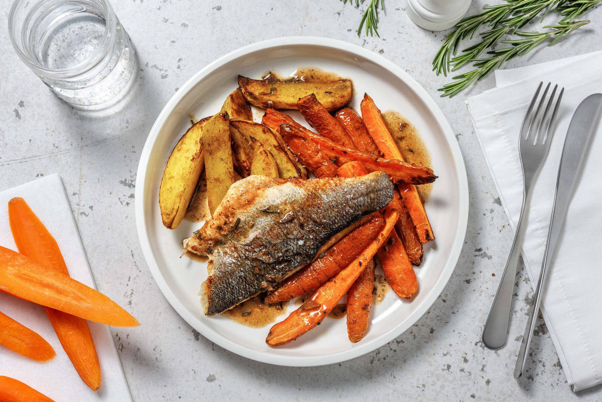 Filet de merlu poêlé au beurre de romarin maison