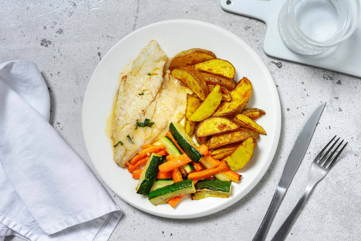 Filet de dorade poêlée au beurre de sauge maison