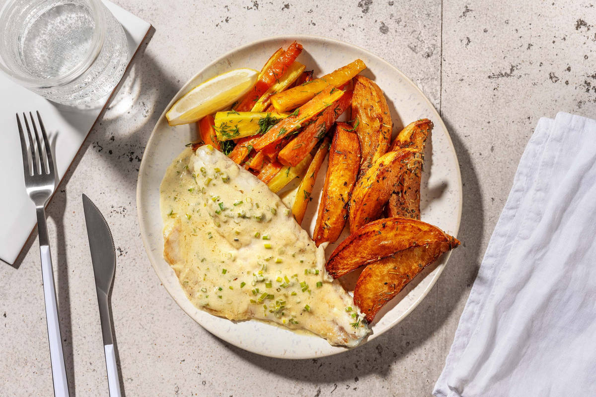 Filet de pangasius en sauce crémeuse à la ciboulette