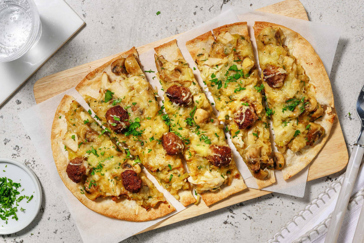 Flammekueche au poulet et porc