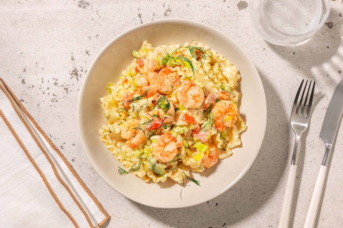 Mafaldine crémeuses aux crevettes