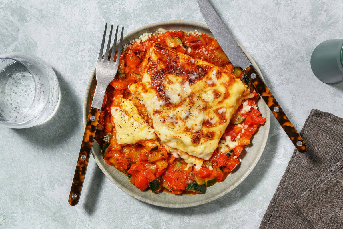 Groentelasagne met verse lasagnebladen