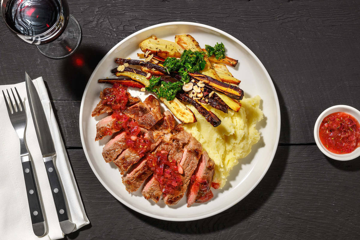 Venison Steak with Balsamic Strawberry Sauce