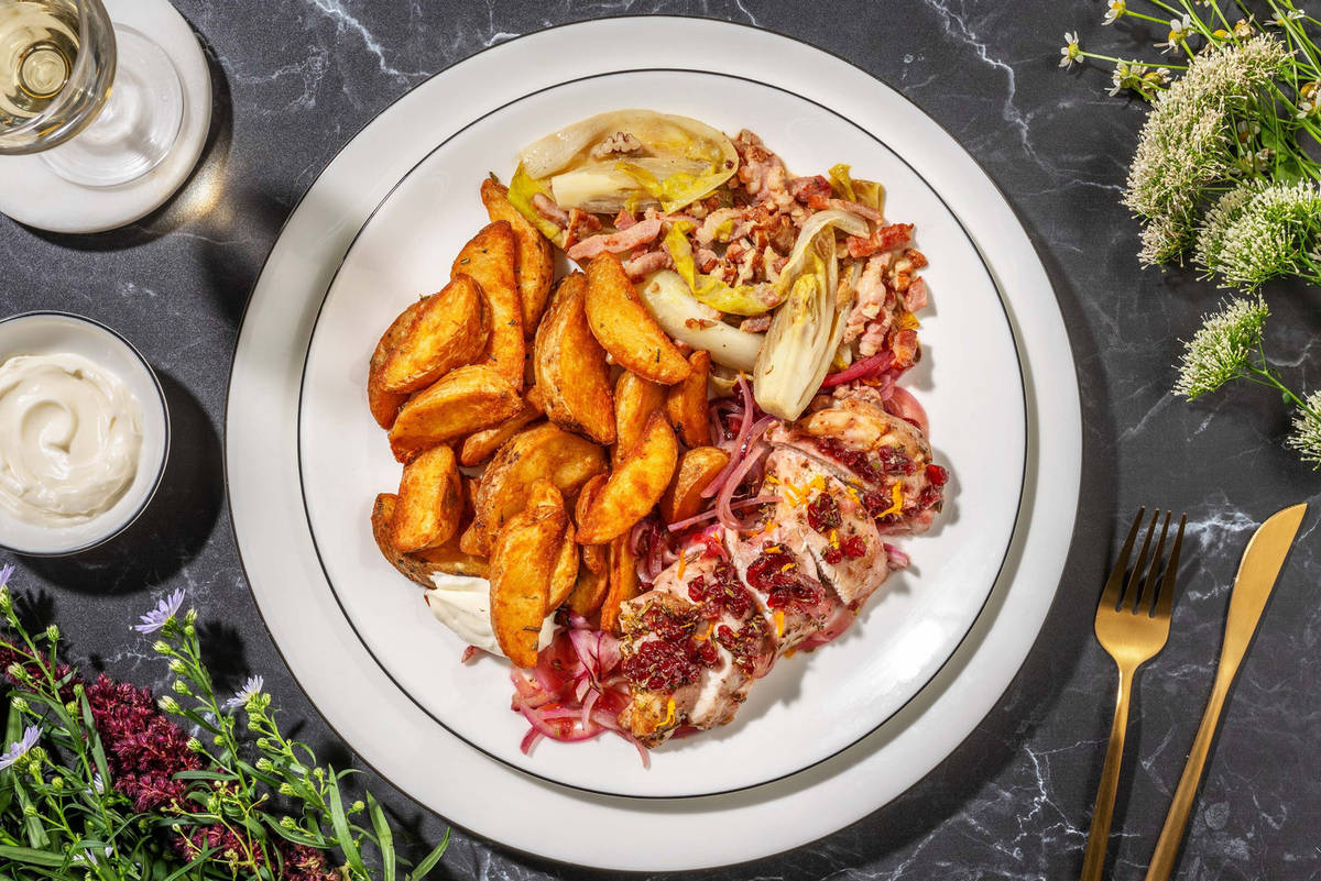 Kippendijfilet met sinaasappel-cranberrysaus