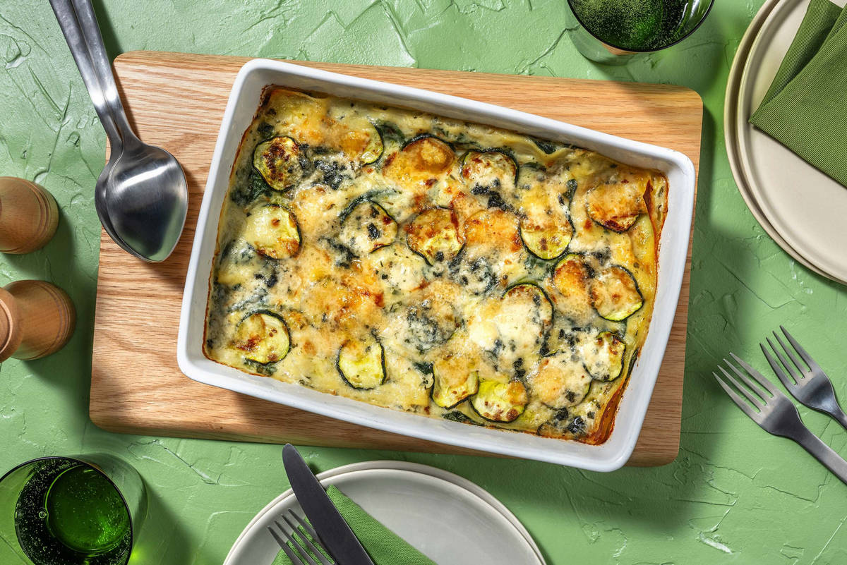 Creamy Three Cheese Courgette Lasagne