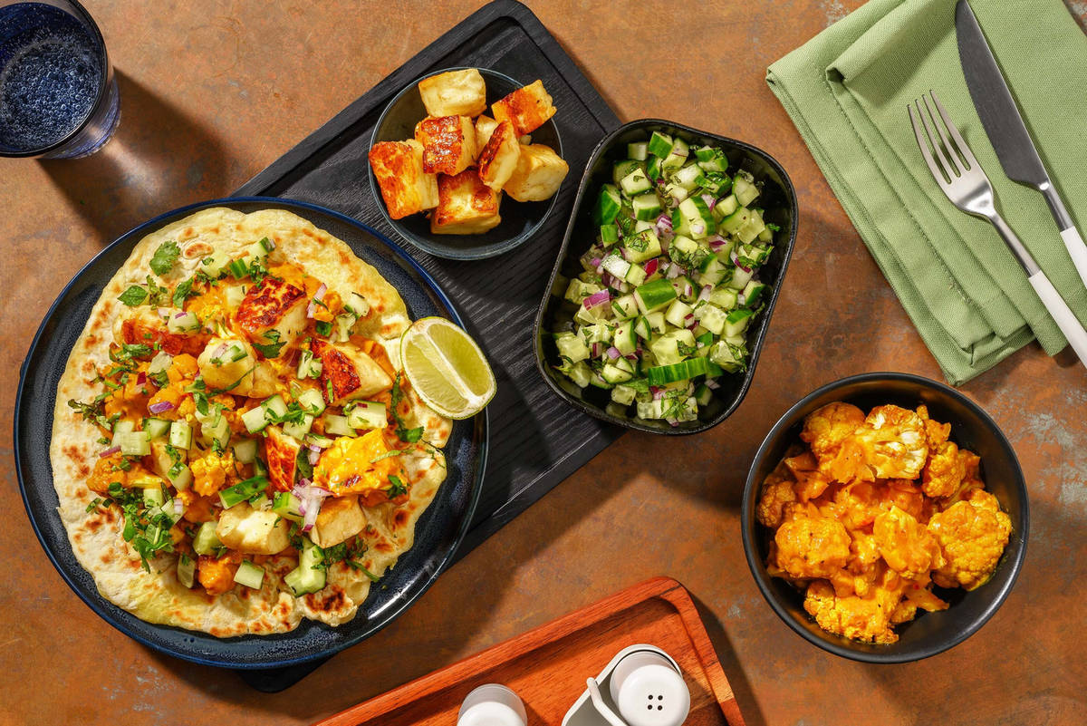 Fromage à griller et chou-fleur en sauce façon butter chicken