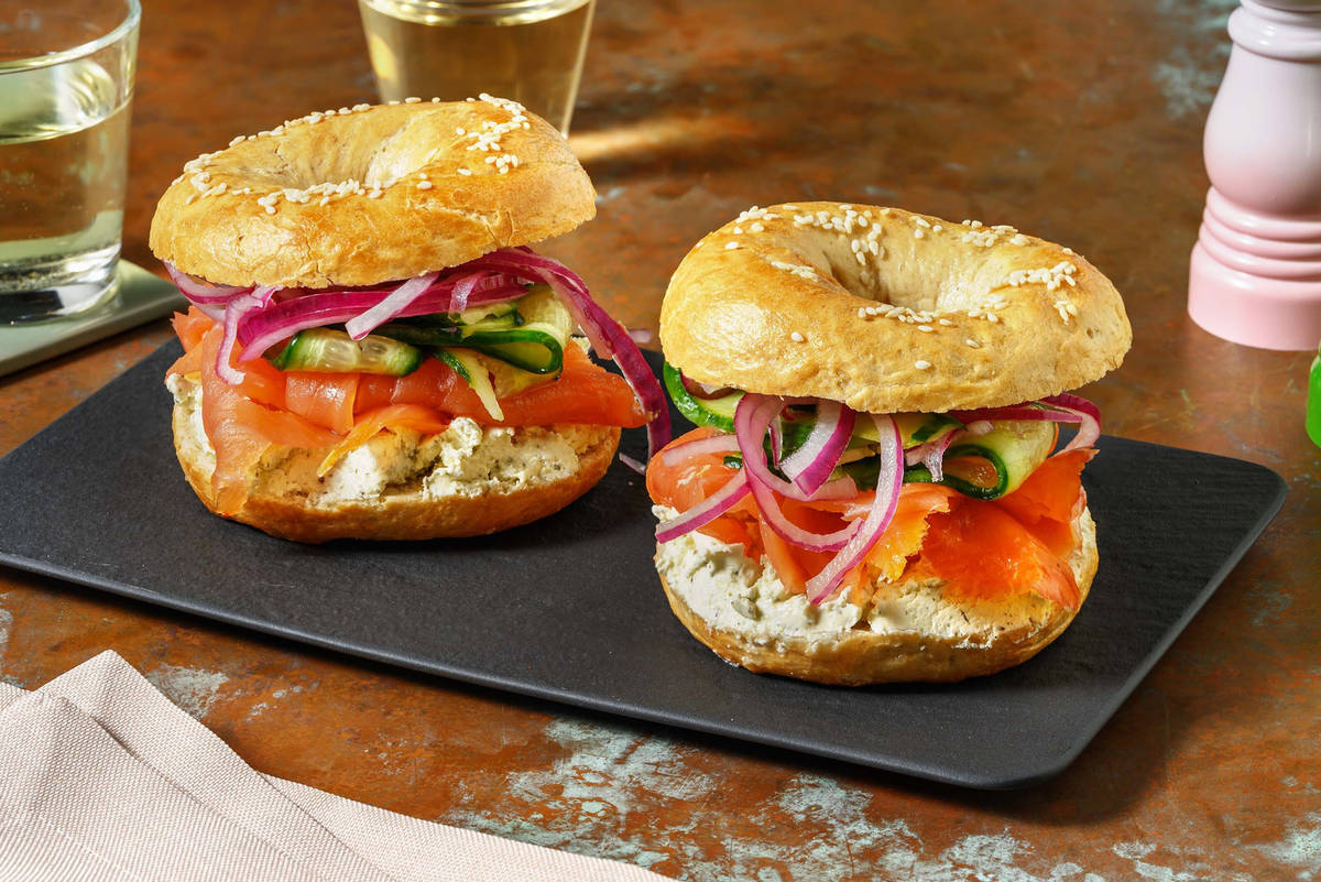 Bagel new yorkais au saumon fumé