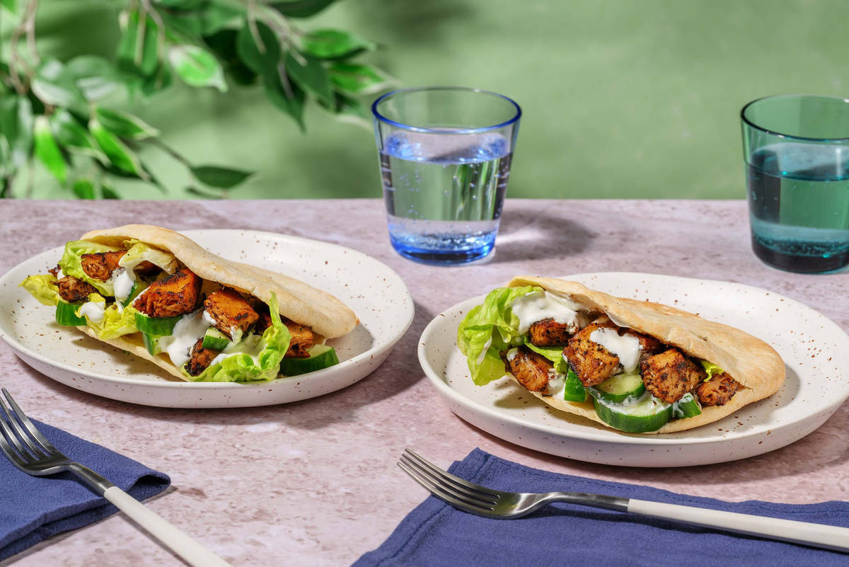 Pitakebab med veggiestrimler