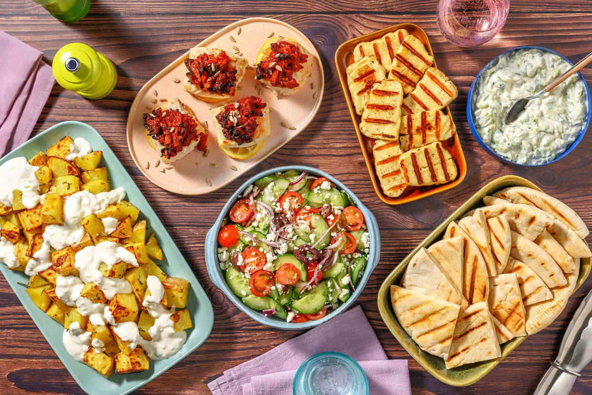 Græsk BBQ-kit | med grillet kuller