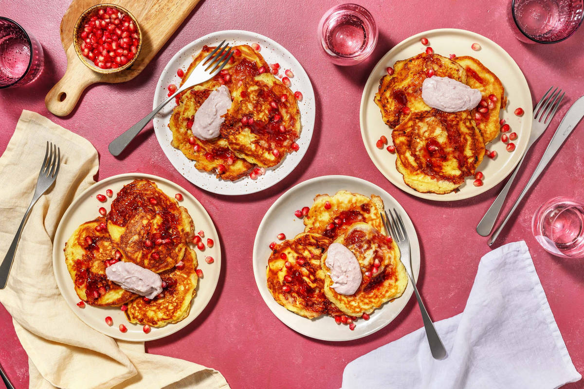 Hindbær-'swirl' pandekager