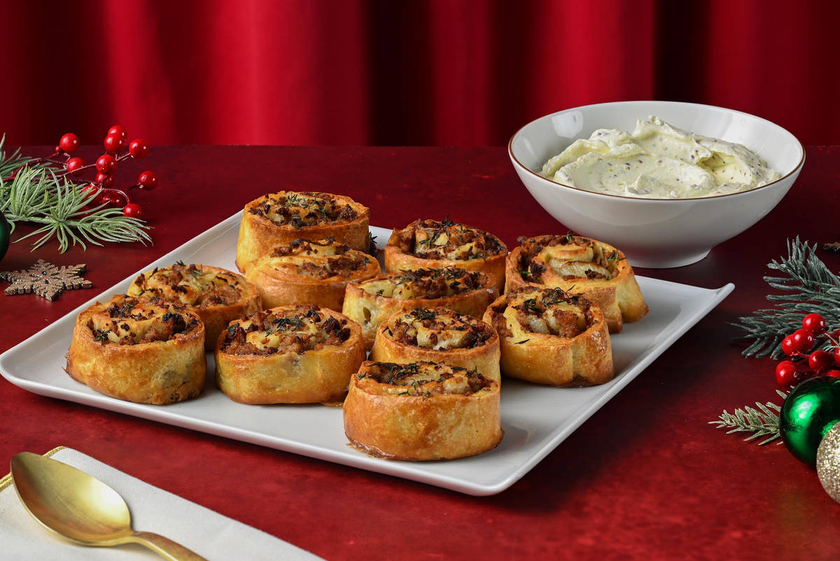 Savoury Sausage and Caramelized Onion Roll-Ups Appetizer