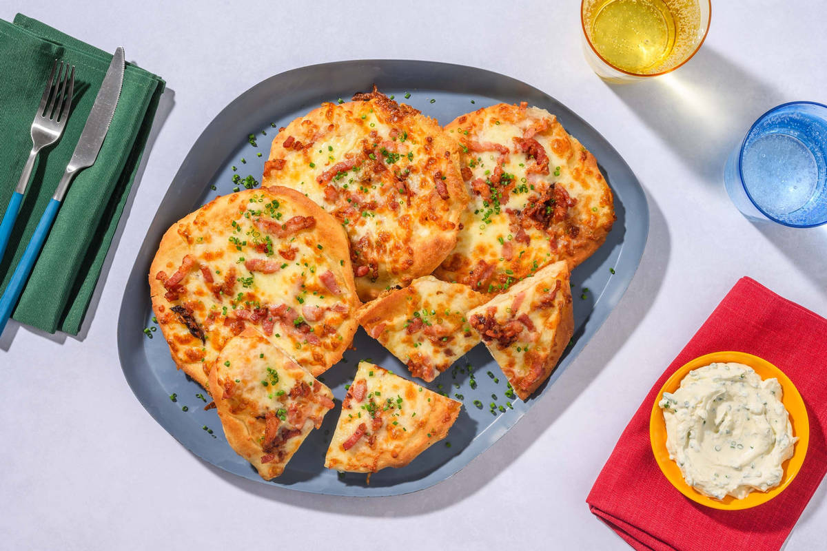 Cheddar & Bacon Loaded Garlic Flatbreads