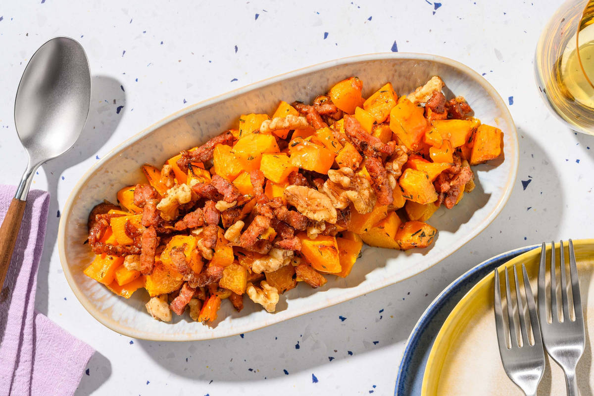Maple Roasted Bacon & Butternut Tray Bake Side