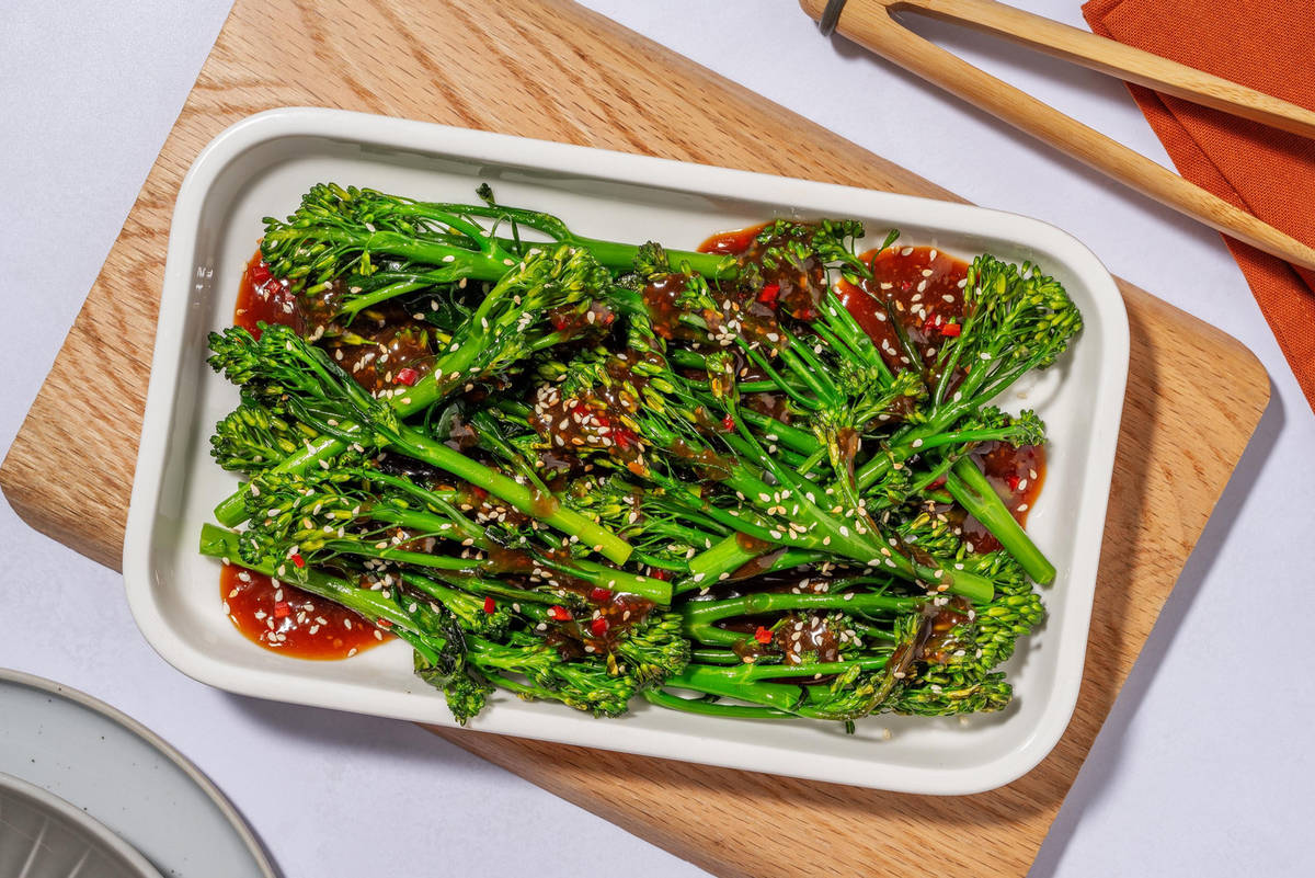 Geroosterde honing-miso broccolini