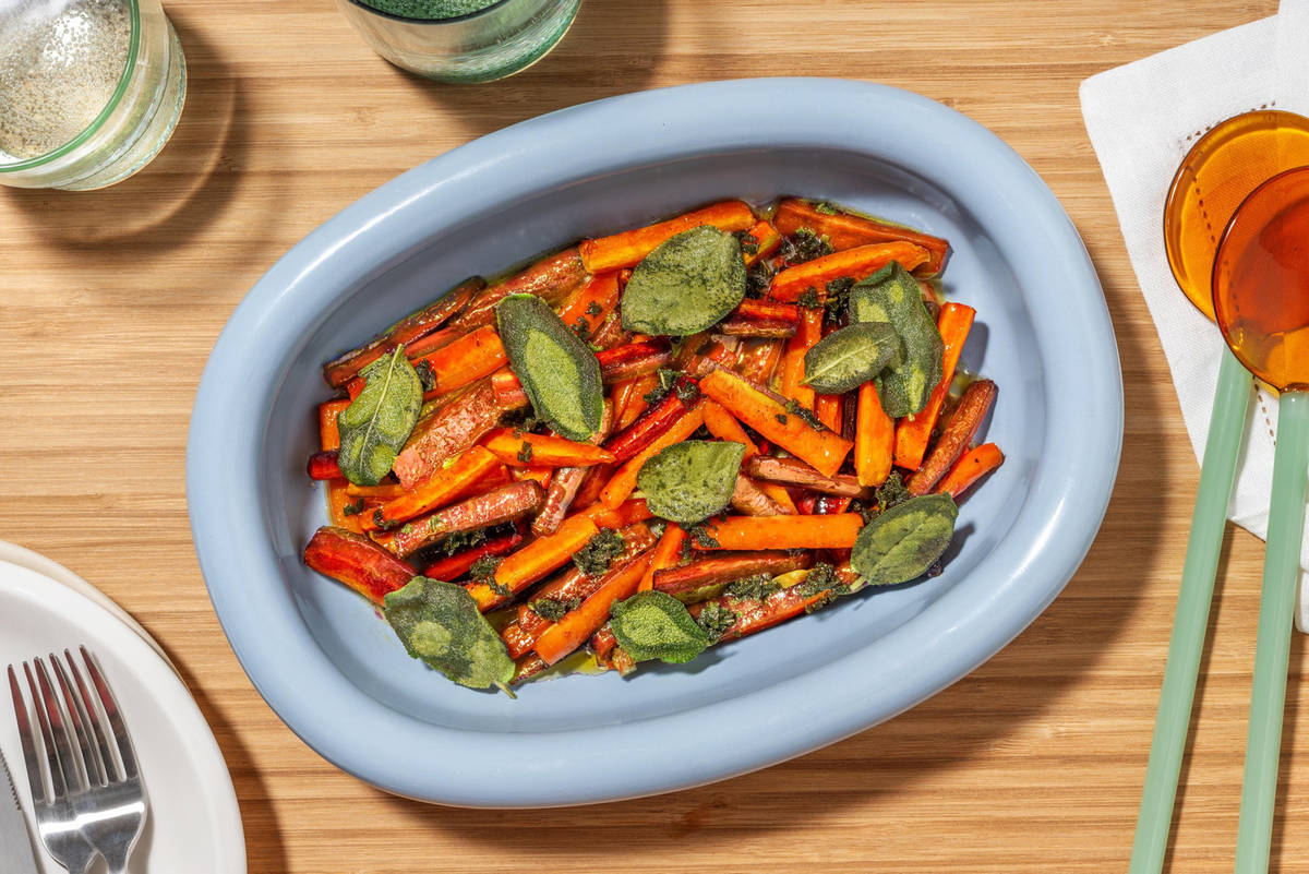 Brown Butter and Sage Glazed Carrots