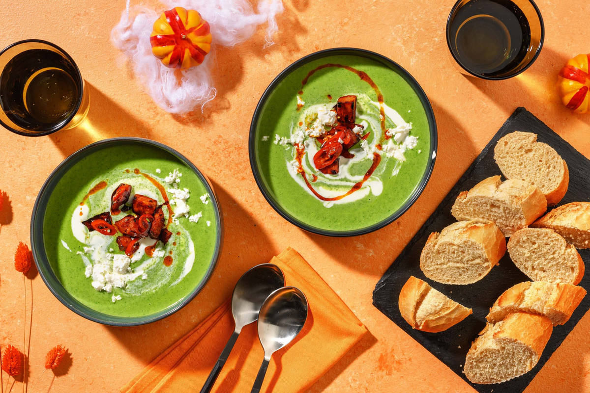 Witch's Cauldron Spooky Spinach & Potato Soup