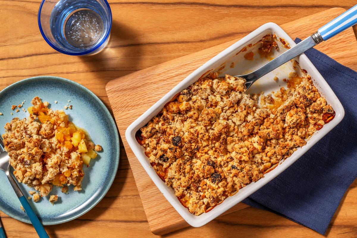 Apple, Apricot and Almond Autumnal Crumble