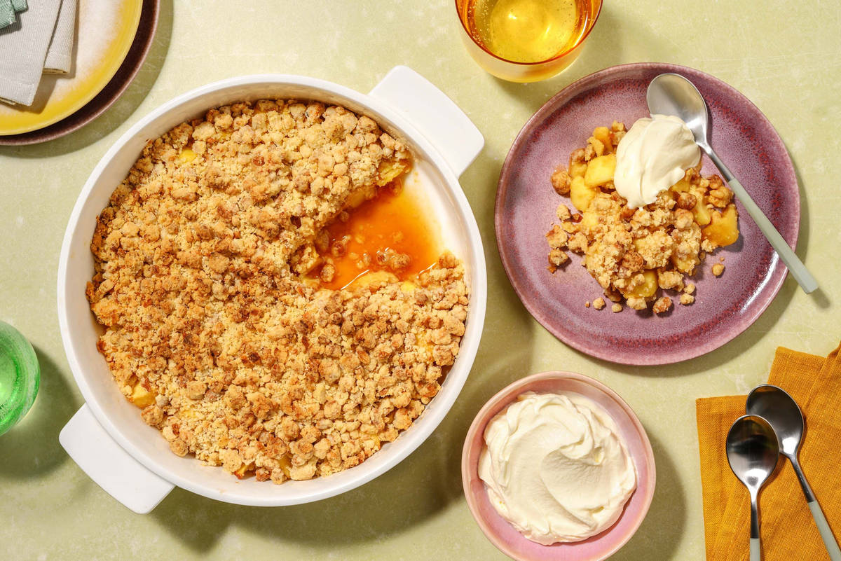 Speculoos and Salted Caramel Apple Crumble
