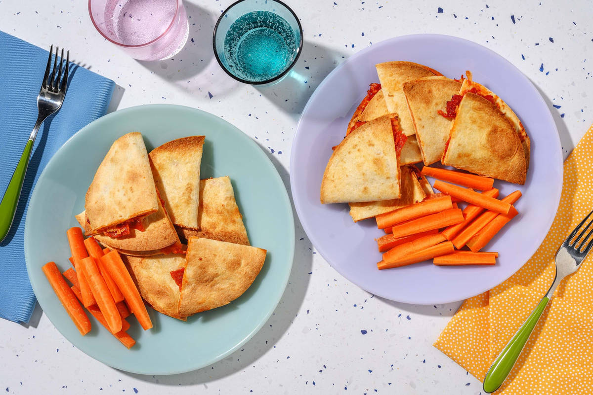 Cheddar & Chorizo Pizza Style Quesadillas
