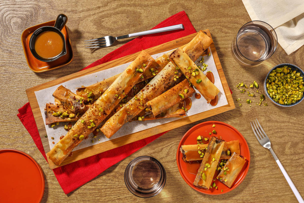 Turkish Inspired Chocolate Filo Rolls