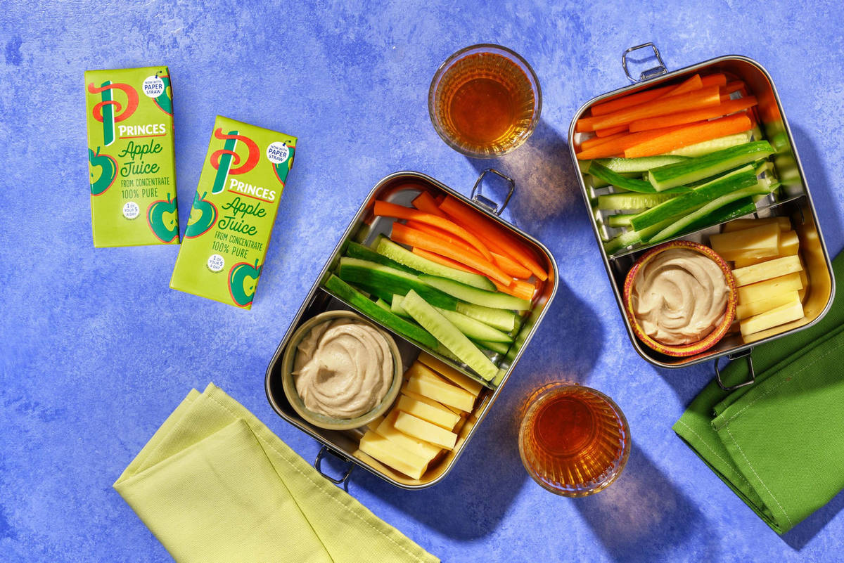 Veg Lunchbox Fillers and Apple Juice Cartons
