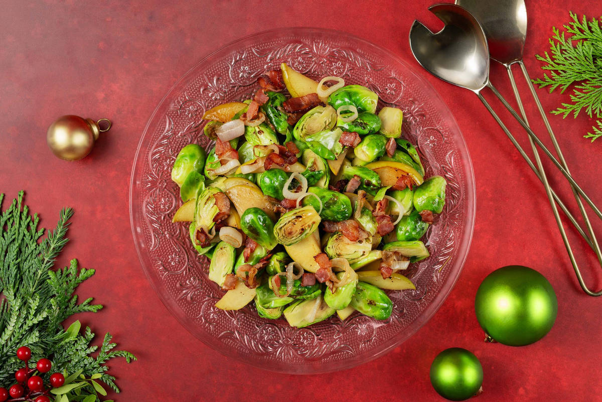 Choux de Bruxelles et de pommes au four