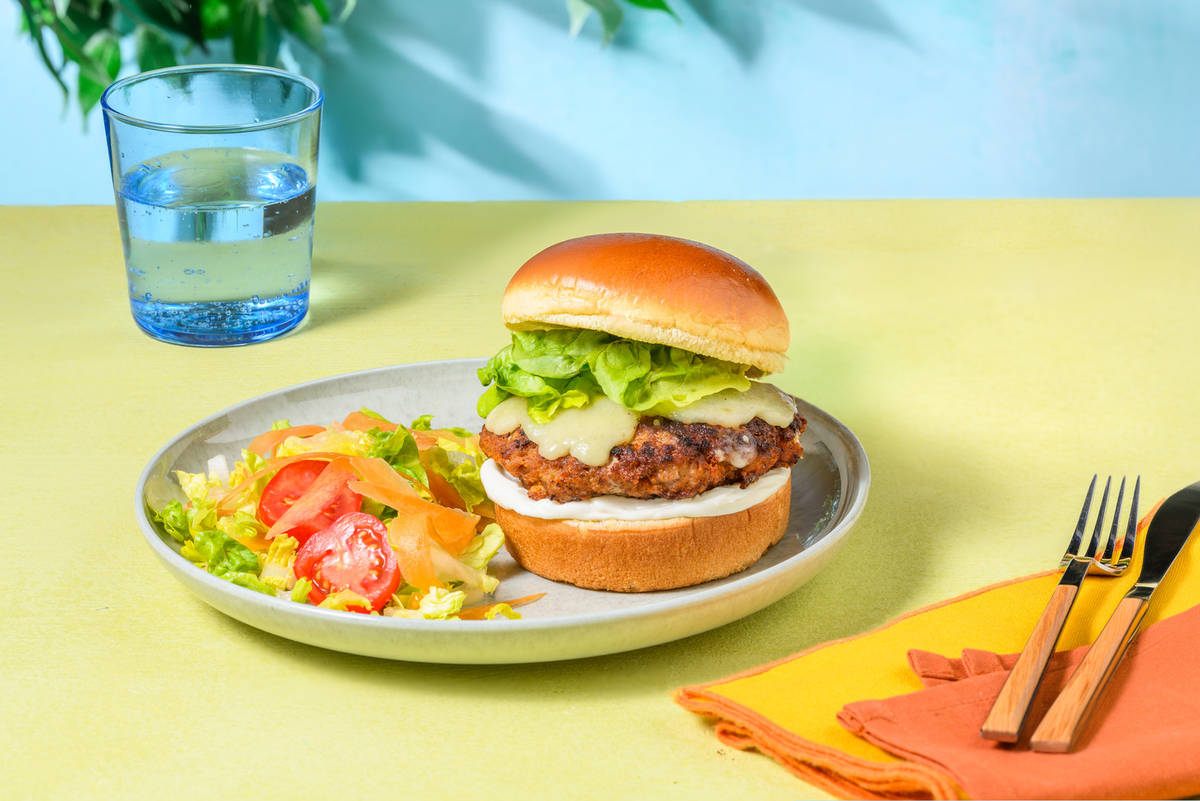 Cheesy Mexican Style Pork Burger