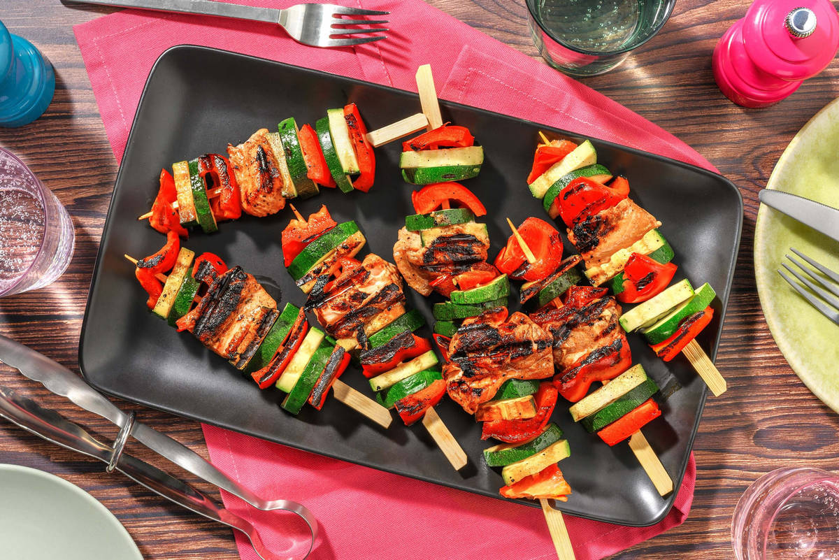 Brochettes de saumon en marinade teriyaki