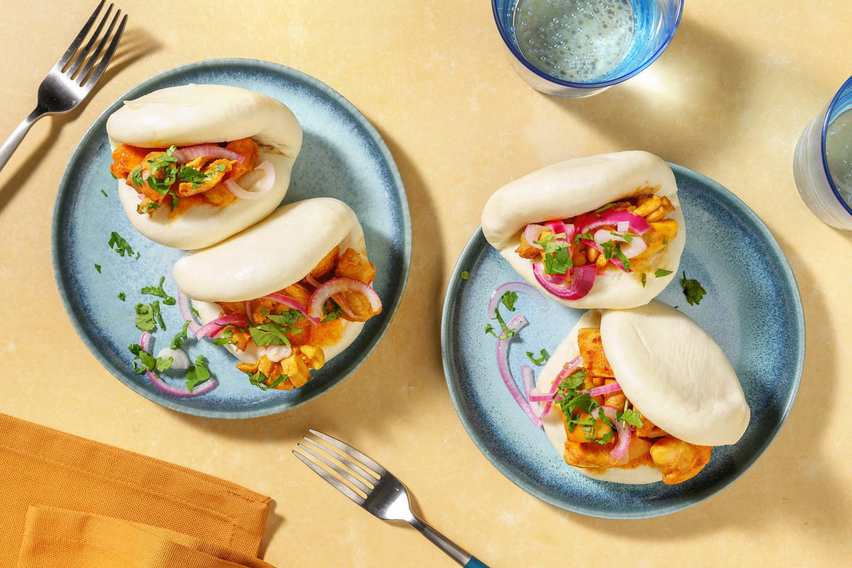 Fusion bao buns met butter chicken
