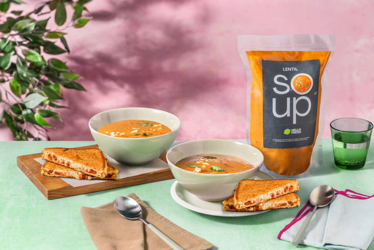 Lentil Soup and Double Cheese Toastie