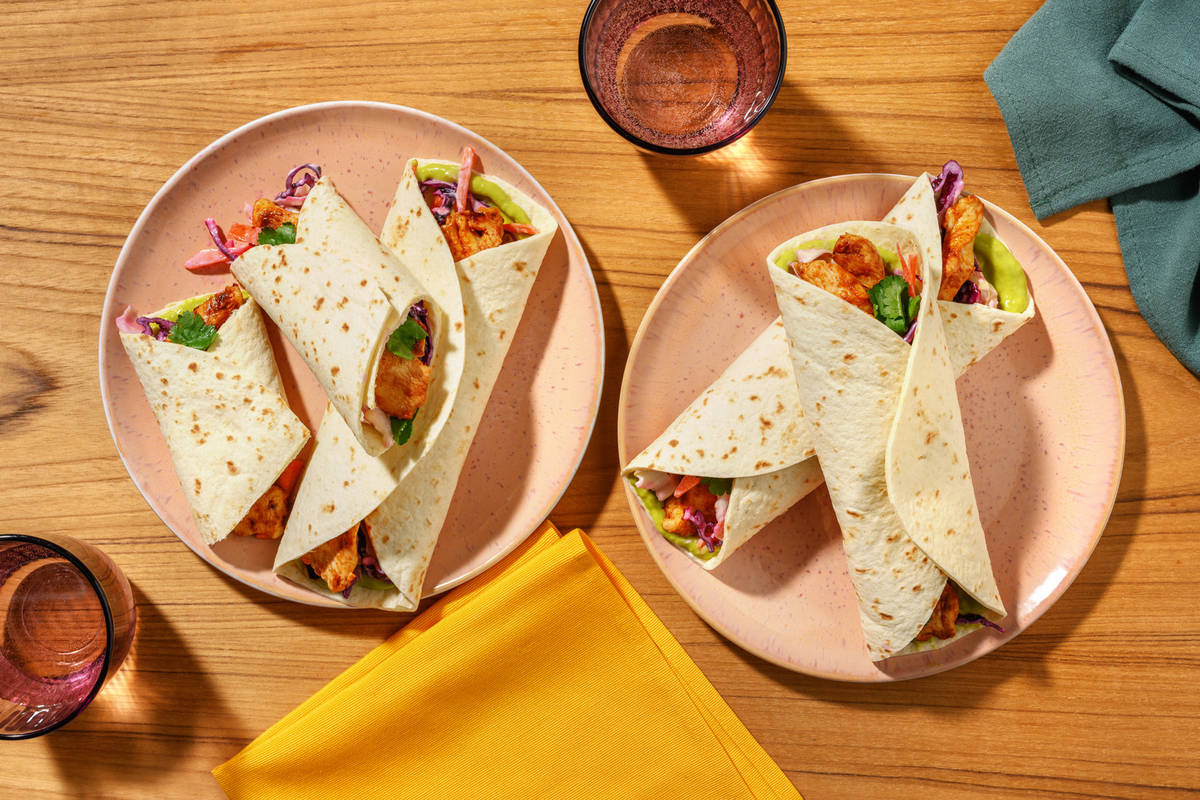 Wraps au poulet épicé & guacamole