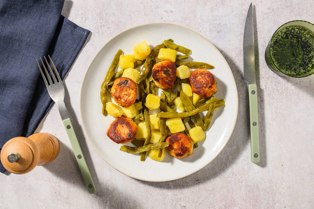 Polpette di salmone con verdure