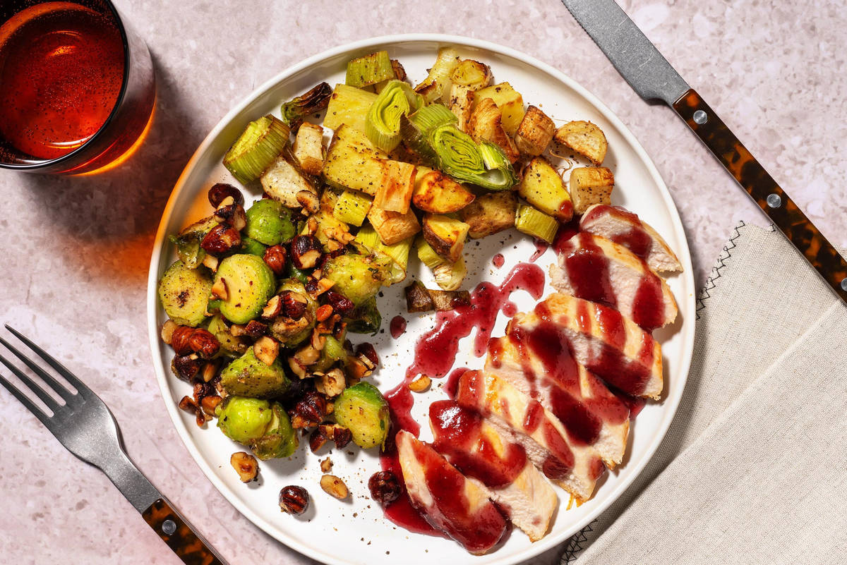 Kyllingebryst og tyttebær-rødvinssauce