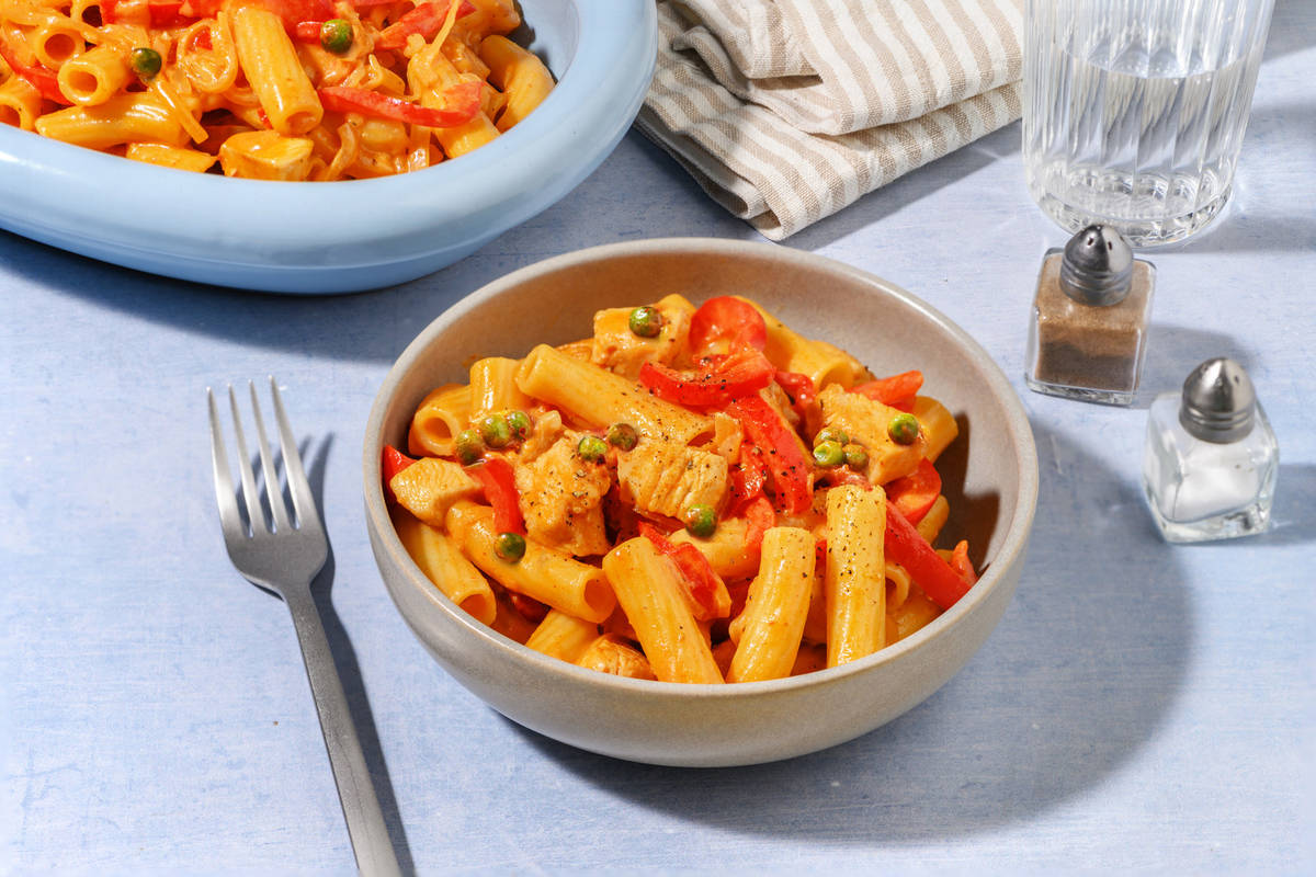 Creamy Fajita Inspired Chicken Pasta