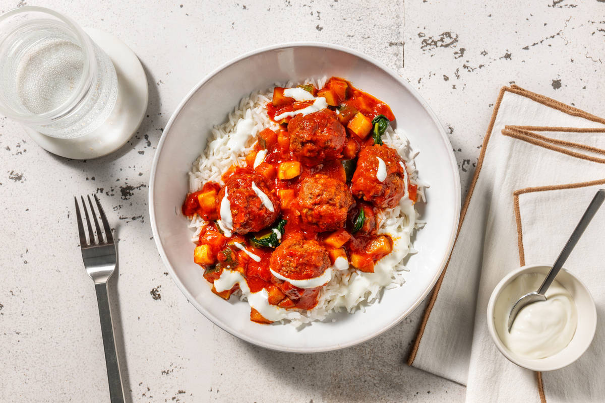 Herby Lamb Meatballs in Chermoula Tomato Sauce