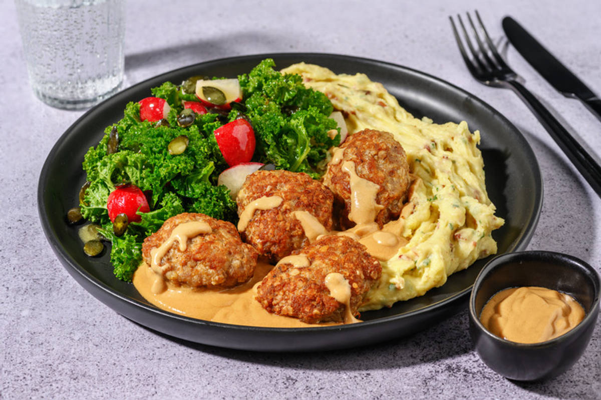 Rustika köttbullar och brunsås