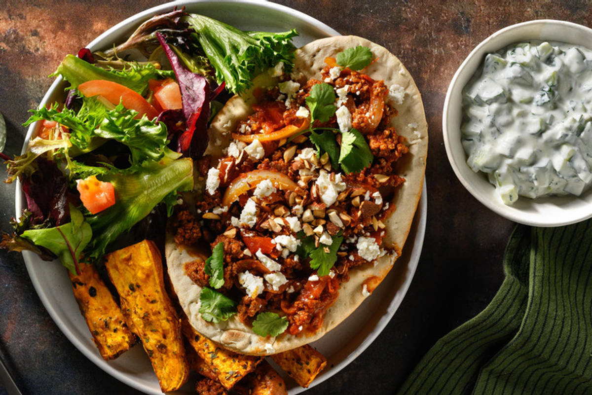 Tyrkisk inspireret harissa-oksekødsfladbrød