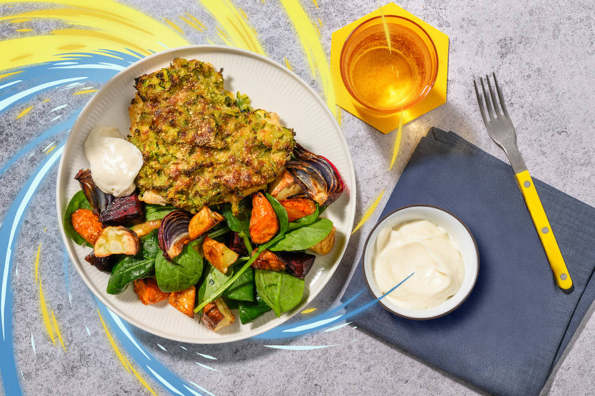 Gratinerad zucchini-kyckling