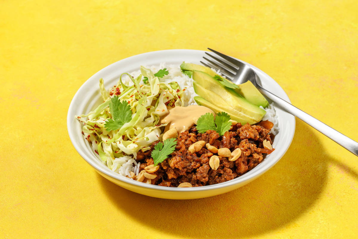 Nem koreansk svine- og kalvekødsbowl